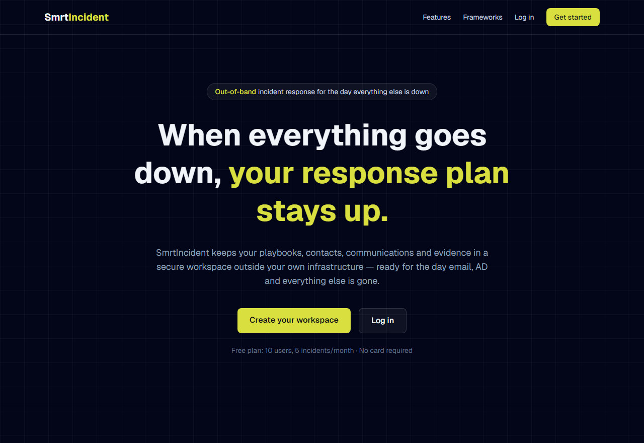 SmrtIncident — when everything goes down, your response plan stays up